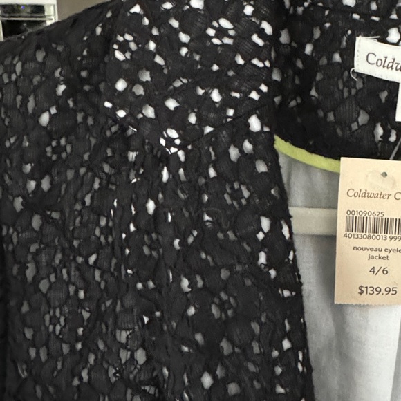 NWT - COLDWATER CREEK NOUVEAU BLACK EYELET JACKET (SIZE 4/6) - Picture 8 of 11